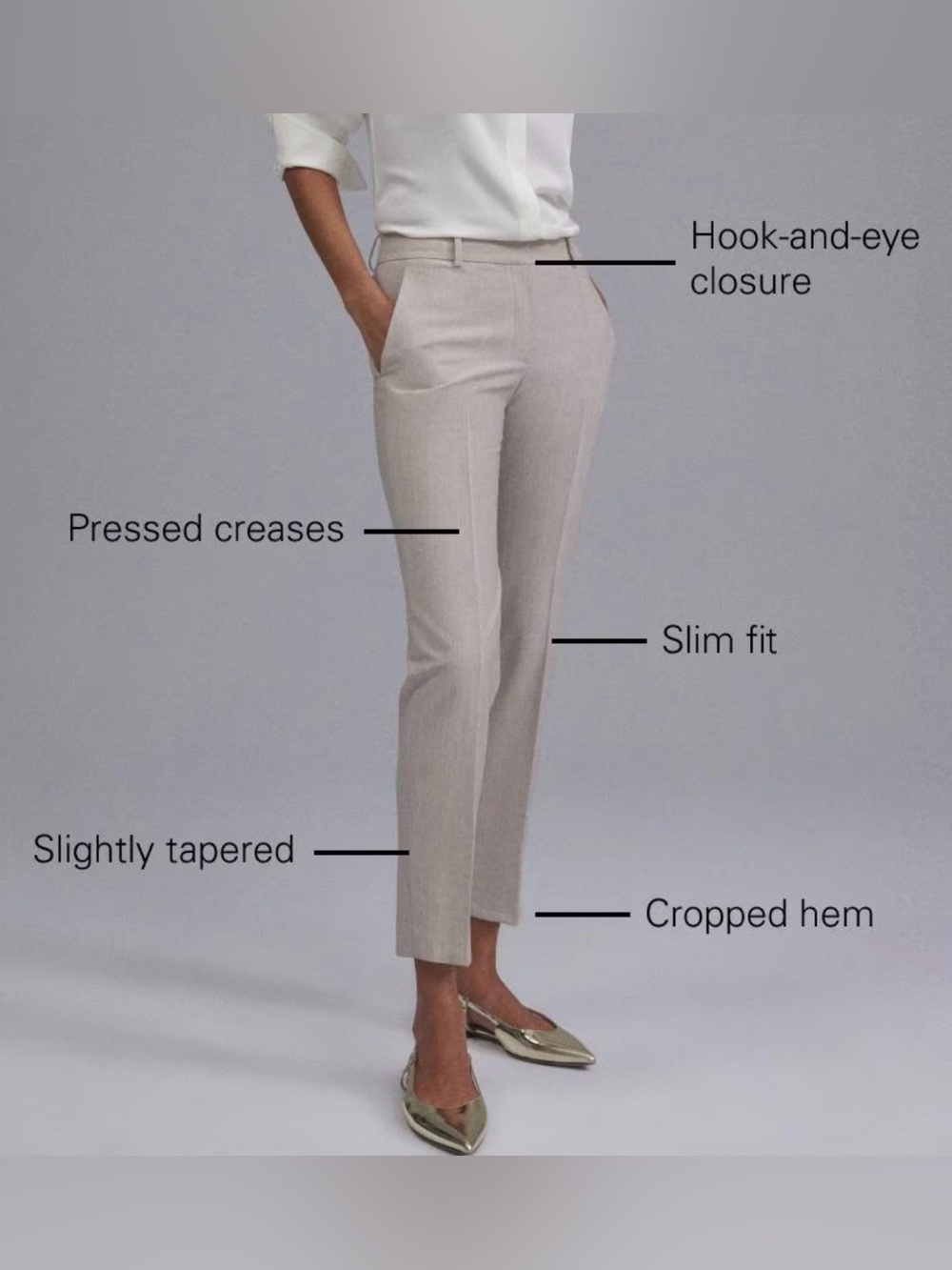 Theory Linen-Blend Cropped Pants in Creeam
